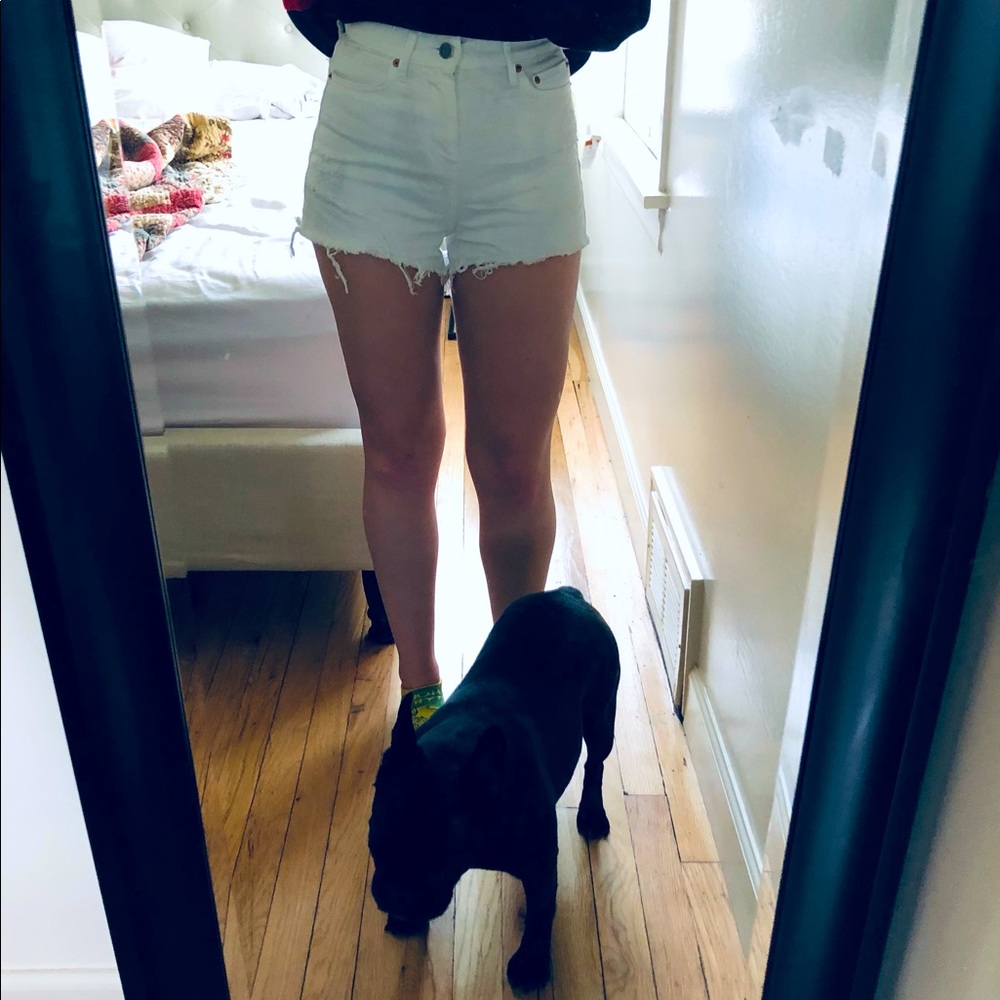 White denim BDG shorts